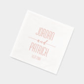 シンプルモダンパーソナライズされたミニマ結婚リスト 箔ナプキン (左)