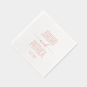 シンプルモダンパーソナライズされたミニマ結婚リスト 箔ナプキン (右)