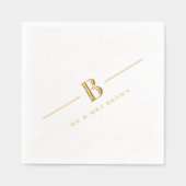 シンプルモダンパーソナライズされたモノグラ結婚ムズ 箔ナプキン (正面)