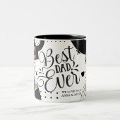 シンプルモダンパーソナライズされた写真コラージュ最高のパパ ツートーンマグカップ (中央)