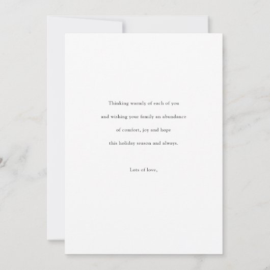 シンプルモダンパーソナライズされた写真 シーズンカード (裏面)