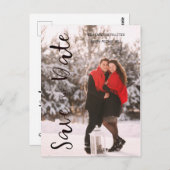 シンプルモダンパーソナライズされた婚約カップル ポストカード (正面/裏面)