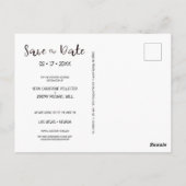 シンプルモダンパーソナライズされた婚約カップル ポストカード (裏面)