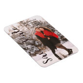 シンプルモダンパーソナライズされた婚約カップル マグネット (右側)