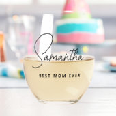 シンプルモダンパーソナライズされた最高のお母さん ステムなしワイングラス