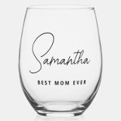 シンプルモダンパーソナライズされた最高のお母さん ステムなしワイングラス