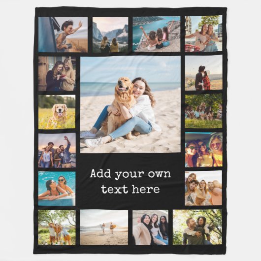 シンプルモダンパーソナライズされた17枚 フリースブランケット (正面)