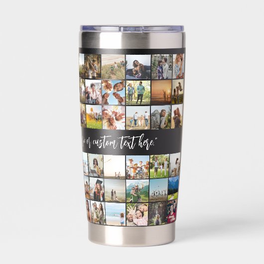 シンプルモダンパーソナライズされた72写真コラージュ 保温保冷タンブラー (背面)