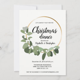 シンプルモダンパーティーリースグリーン 招待状