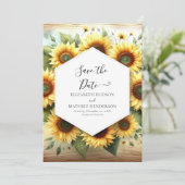 シンプルモダンヒマワリ結婚ス セーブザデート (スタンド正面)