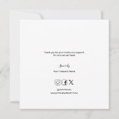シンプルモダンビジカスタムネス サンキューカード (裏面)