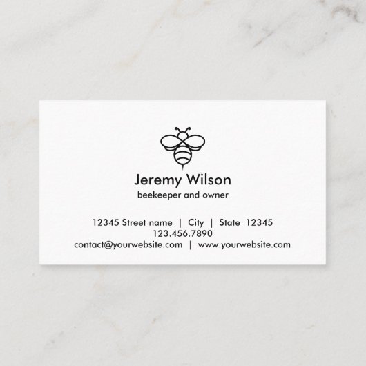 シンプルモダンビーキーパーアピアリストビーファームハニー 名刺 (裏面)