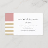 シンプルモダンピンクとタンストライプ 名刺 (裏面)