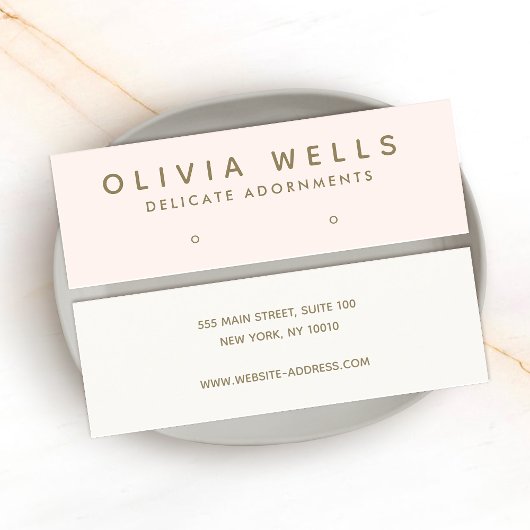 シンプルモダンピンクイヤリングディスプレイミニバス スキニー名刺
