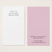 シンプルモダンピンクイヤリング表示カード (正面&裏面)