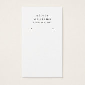 シンプルモダンピンクイヤリング表示カード (正面)