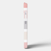 シンプルモダンピンクグレークリームストライプモノグラム Case-Mate iPhoneケース (裏面 / 左)