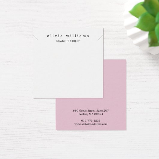 シンプルモダンピンクネックレス表示カード (デスク)