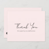 シンプルモダンピンクバジェットサンキューカード (正面/裏面)