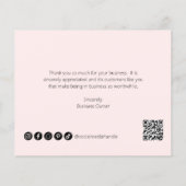 シンプルモダンピンクバジェットサンキューカード (裏面)