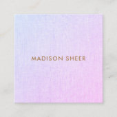 シンプルモダンピンクパープルグラデーションリネン美しい スクエア名刺 (正面)