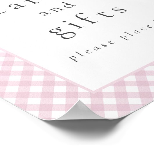 シンプルモダンピンクプライド弓ベビシャワーサイン ポスター (角)