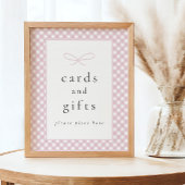 シンプルモダンピンクプライド弓ベビシャワーサイン ポスター