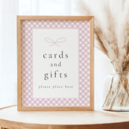 シンプルモダンピンクプライド弓ベビシャワーサイン ポスター