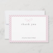 シンプルモダンピンクプライド弓 サンキューカード (正面)