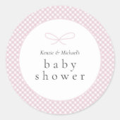 シンプルモダンピンクプライド弓 ラウンドシール (正面)