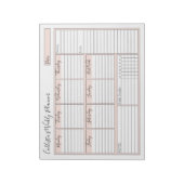 シンプルモダンピンクホワイトウィークリーカスタムプランナー ノートパッド (回転)