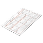 シンプルモダンピンクホワイトウィークリーカスタムプランナー ノートパッド (アングル)