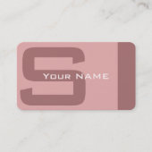 シンプルモダンピンクモノグラム 名刺 (正面)