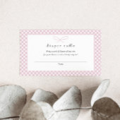 シンプルモダンピンク格子弓おむつラッフル エンクロージャーカード