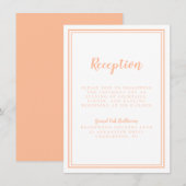 シンプルモダンピーチウェディングレセプション伝統的 エンクロージャーカード (正面/裏面)