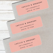 シンプルモダンピーチ差出人住所ラベル ラベル