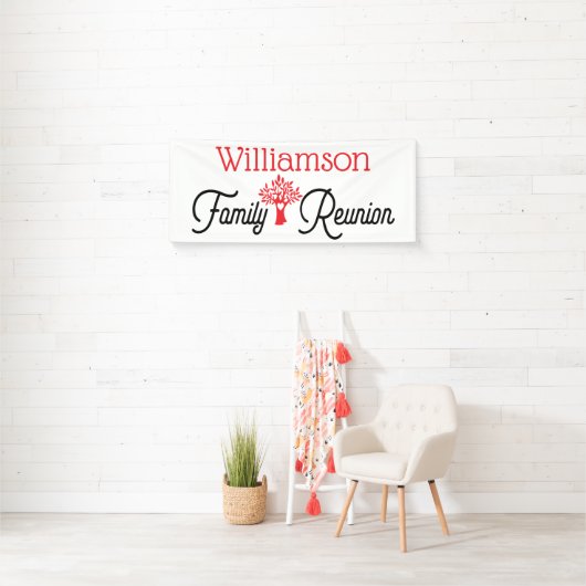 シンプルモダンファミリーツリー懇親会 横断幕 (インサイチュ)