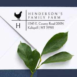 シンプルモダンファームファミリーイニシャル差出人住所 セルフインキングスタンプ