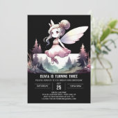 シンプルモダンフェアリー誕生日 招待状 (スタンド正面)