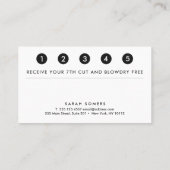 シンプルモダンフェイク銀ストライプのロイヤリティ5パンチ ロイヤリティカード (裏面)