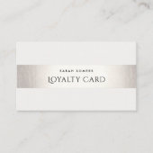 シンプルモダンフェイク銀ストライプのロイヤリティ5パンチ ロイヤリティカード (正面)