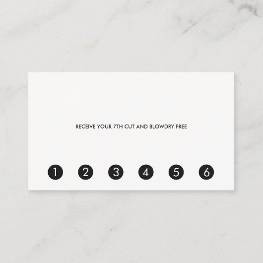 シンプルモダンフェイク銀ストライプのロイヤリティ6パンチ ロイヤリティカード (裏面)