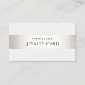 シンプルモダンフェイク銀ストライプのロイヤリティ6パンチ ロイヤリティカード (正面)