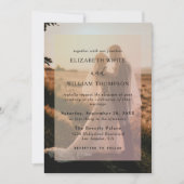 シンプルモダンフォトオーバーレイ結婚ズ 招待状 (正面)