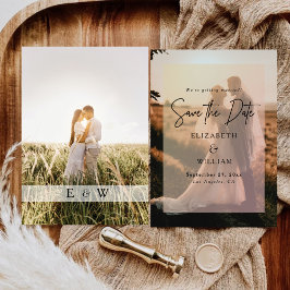 シンプルモダンフォトオーバーレイ結婚式 招待状