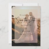 シンプルモダンフォトオーバーレイ結婚式 招待状 (正面)