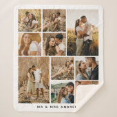 シンプルモダンフォトコラージラブリーカップル シェルパブランケット (正面)