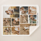 シンプルモダンフォトコラージラブリーカップル シェルパブランケット (正面(横))