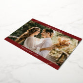 シンプルモダンフォトゴールドフォイル弓ホリデーカード 箔シーズンカード (回転した状態)