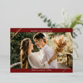 シンプルモダンフォトゴールドフォイル弓ホリデーカード 箔シーズンカード (立ち正面)